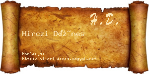 Hirczi Dénes névjegykártya