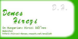 denes hirczi business card